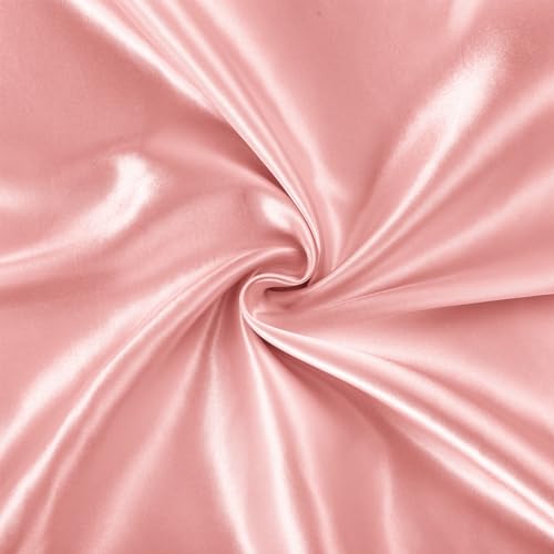 Image of SiinvdaBZX 3-Piece Set Satin Queen Fitted Sheet & 2 Pillowcase, Blush Pink Silky Soft Fitted Bottom Sheet, Wrinkle Free, Fade Resistant, Deep Pocket Bed Sheet (Deep Up to 15 inch)