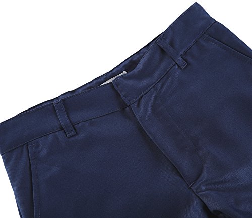 Image of Bienzoe Boys School Uniform Pants: Kids Stretch Polyester Adjustable Waist Dress Pant