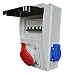 Produktbild RoadEu Stromverteiler 16A 5P Steckdose - 2x 230V Schuko - Baustromverteiler 16A mit Sicherungsautomat C 16A - CEE Verteiler - Stromverteiler Aussen Wasserdicht IP44