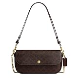 Coach Brook Flap Bag with Chain in Signature Canvas, B4/Maple