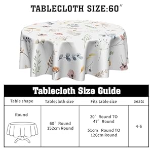 Spring Summer Leaf Floral Tablecloth Round 60 Inch Rustic Watercolor Flower Leaves Decorative Table Cloth Washable Wrinkle Stain-Resistant Polyester Farmhouse Table Cover For Party Picnic Dinner Spring Summer Leaf Floral Tablecloth Round 60 Inch Rustic Watercolor Flower Leaves Decorative Table Cloth Washable Wrinkle Stain Resistant Polyester Farmhouse Table Cover For Party Picnic Dinner