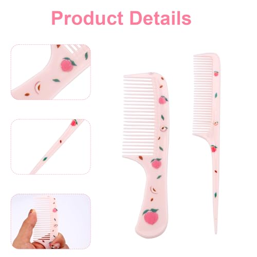 lasuroa 2pcs Cute Hair Combs Set for Girls Pink Peach miniatura 3