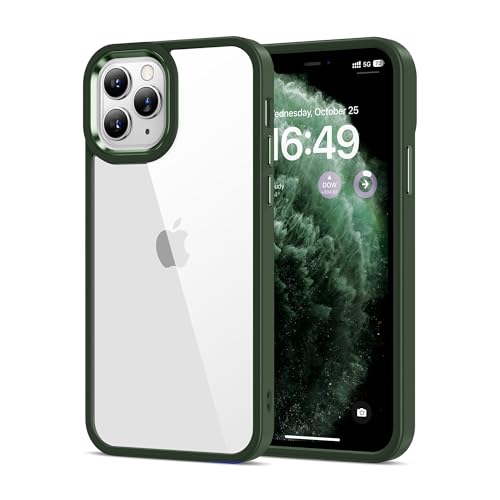 Image of HOOMIL Case for iPhone 11 Pro 5.8-Inch, Non-Yellowing, Drop Protection, Anti-Scratch Transparent Hard Back Phone Cover - Green