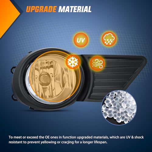Image of Nilight Fog Lights Assembly Compatible with 2011 2012 2013 2014 2015 2016 2017 Toyota Sienna Base LE XLE (Not Fit SE Models) w /H11 12V 55W Bulbs Driver and Passenger Side Clear Lens Black Bezel