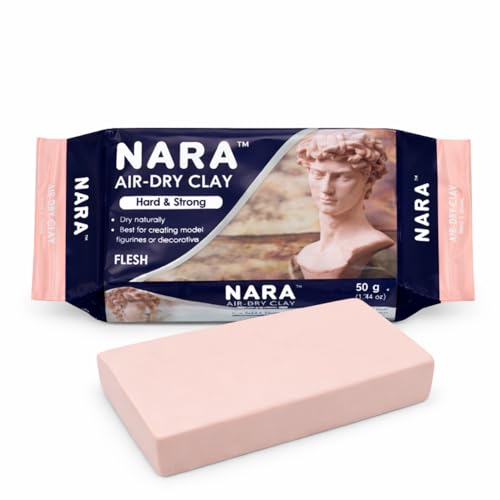 Image of NARA Hard & Strong Air Dry Clay 500g, Skin, Fast Drying Clay for Modelling, Coating, Sculpting & Craft Projects, No Oven or Kiln Needed