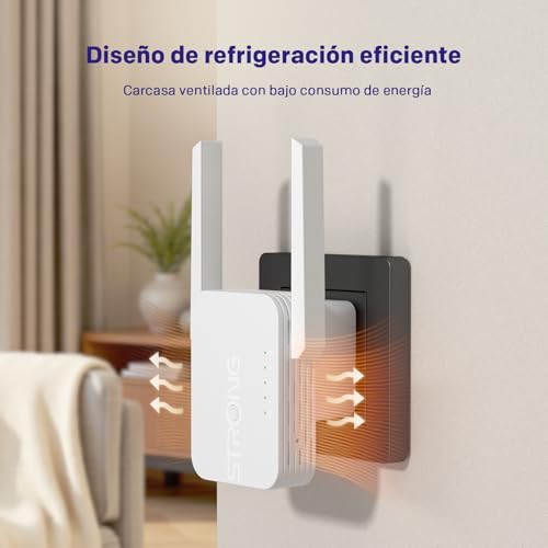 Strong Repetidor WiFi, Amplificador WiFi 300Mbps, Puerto Ethernet 100Mbps, Punto de Acceso y Extensor, Indicador de Señal LED, Compatible con Todos los Routers WiFi, Configuración Fácil Mediante WPS - imagen 5