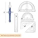 Mr. Pen- Geometry Set, 15 pcs, Navy Blue, 6 Inch Swing Arm Protractor, Divider, Set Squares, Ruler, Compasses and Protractor