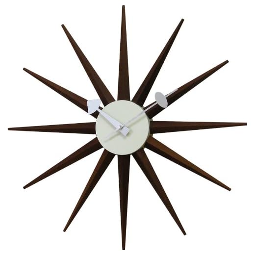 George Nelson 51910054 George Nelson Sunburst Clock GN396WB Walnut