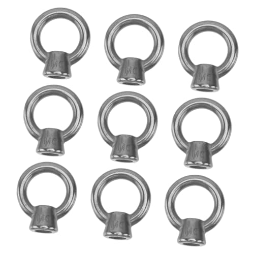 MOTHNUR 10 pezzi Dado ad Anello in Acciaio Inox per Dispositivi di Sollevamento e Trasporto Anelli Inossidabili con Superficie Liscia per Uso Industriale Cantieri e Cantieristica Navale