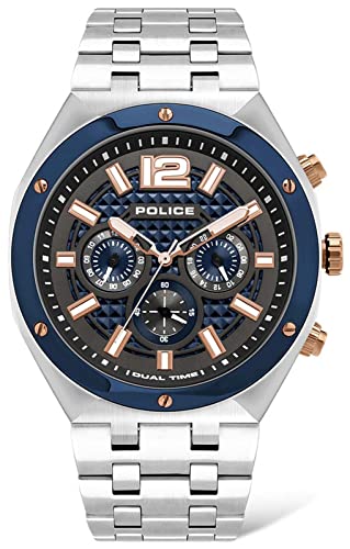 Montre homme Police PL15995JSTBL61M en acier fini les verres fragiles