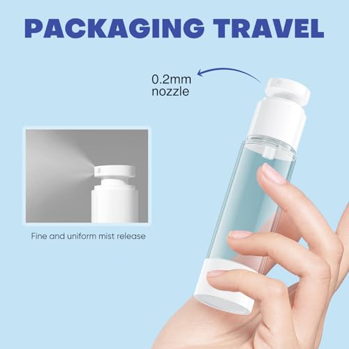 Spray Bottle - Fine Mist Refillable Travel Bottles for Hair & Skincare – Mini Airless Pump 1.7oz Leakproof Spray Bottles (4 Pack) 6
