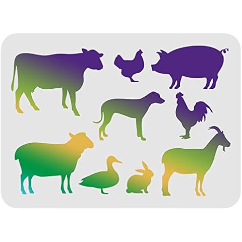 FINGERINSPIRE Farm Animals Reusable Stencils Cover