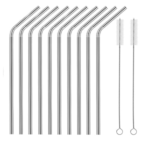 Gertong Set of 10 Stainless Steel Straws Cover
