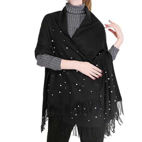 Women's Pearl Shawl Wraps Open Front Poncho Cape Oversized Sweaters Casual Fashion Cardigan Shawls for Fall Winter
