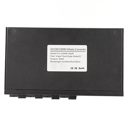Ciciglow Ethernet Fiber Media Switch, Single Fiber Single Mode Sc Fiber Transceiver, Tx1310Nm Rx1550Nm, 4 Optical Port 4 Electrical Port, 10/100/1000 Mbps #TOP5