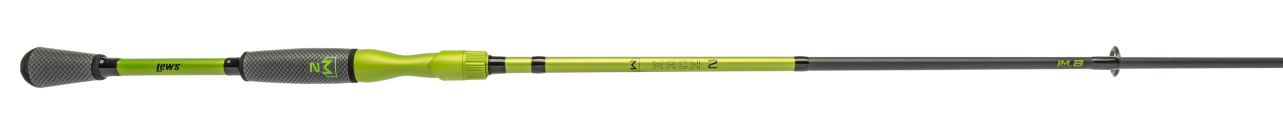 Lew’s MACH 2 Spinning Fishing Rod, IM8 Graphite Rod, Stainless Steel Guides, Winn Dri-Tac Ultra Split Grip Handle, SoftTouch Graphite Skeletal Reel Seat, Green/Black