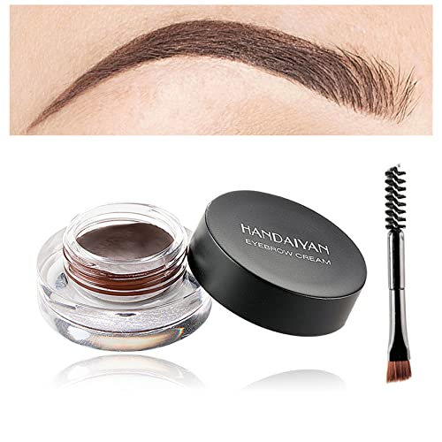Eyebrow Pomade Cream,Brow Pomade Gel Naturally Long Lasting Waterproof,Delicate and Smooth Eye Brow Makeup Cosmetics with Eyebrow Brush – Dark Brown