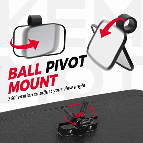 Kemimoto Utv Side Mirrors And Center Mirror With 1.6" To 2" Roll Bar Cage, Adjustable Rear View Side Mirrors Compatible With Polaris Rzr, Zforce, Commander Maverick X3, Viking, Rhino, Kawasaki Teryx #TOP2