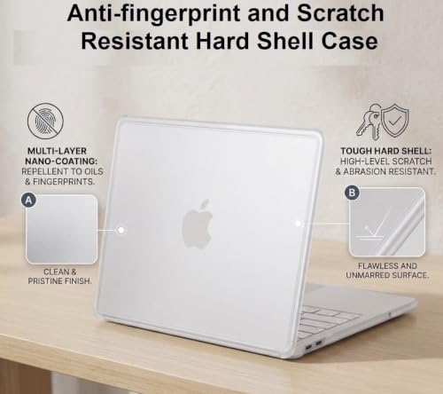 Image of Midkart Case Compatible with MacBook Neo 13 inch Case 2026 Release Model A3404 with A18 Pro Chip Matte Finish Scratches & Fingerprints Resistant Hard Shell Cover with Reinforced Corners, Frost Clear