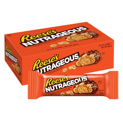 Reese\'s Peanut Butter Nutrageous - Schoko-Erdnussbutter-Süßigkeitenriegel: 18 Stück (18 x 47 g) Reese\'s Peanut Butter Nutrageous - Schoko-Erdnussbutter-Süßigkeitenriegel: 18 Stück (18 x 47 g)