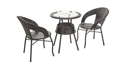 PRATHAM INDIA Beautiful Outdoor Garden Furniture Set for Coffee Table, Balcony Furniture, Office Furniture Patio Seating Set (Standard, Matte(2 Chair 1 Table))