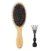 Hair Brush, Natural Boar Bristle Hair Brush, Wooden Bamboo Hair Brush for Women Mens, Paddle Brush Curly Hair Brush for Thick Hair & Anti Static Detangling Best Paddle Brush for Reducing Hair Breakage
