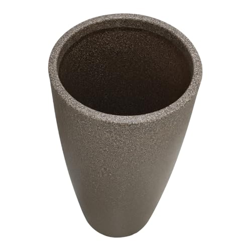 Image of Harshdeep Roto Planter - Venice - Indoor Outdoor Home Balcony Garden Decorative Round Durable Light Weight Stone Finish Plant Pot Dia 11 Inch Height 22 Inch (Sand Stone)