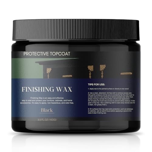 Finishing Wax - Protective Wax for Chalk Painted Furniture - Use on interior furniture, cabinets, walls, home decor - Odor-Free, Non-Hazardous - Chalk Paint Wax Sealer - Black - 100 ml