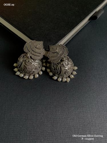 ZIKWOR Ethnic Indian Earrings for Girls, Silver Plated, Copper Plated (Silver) - Image 3