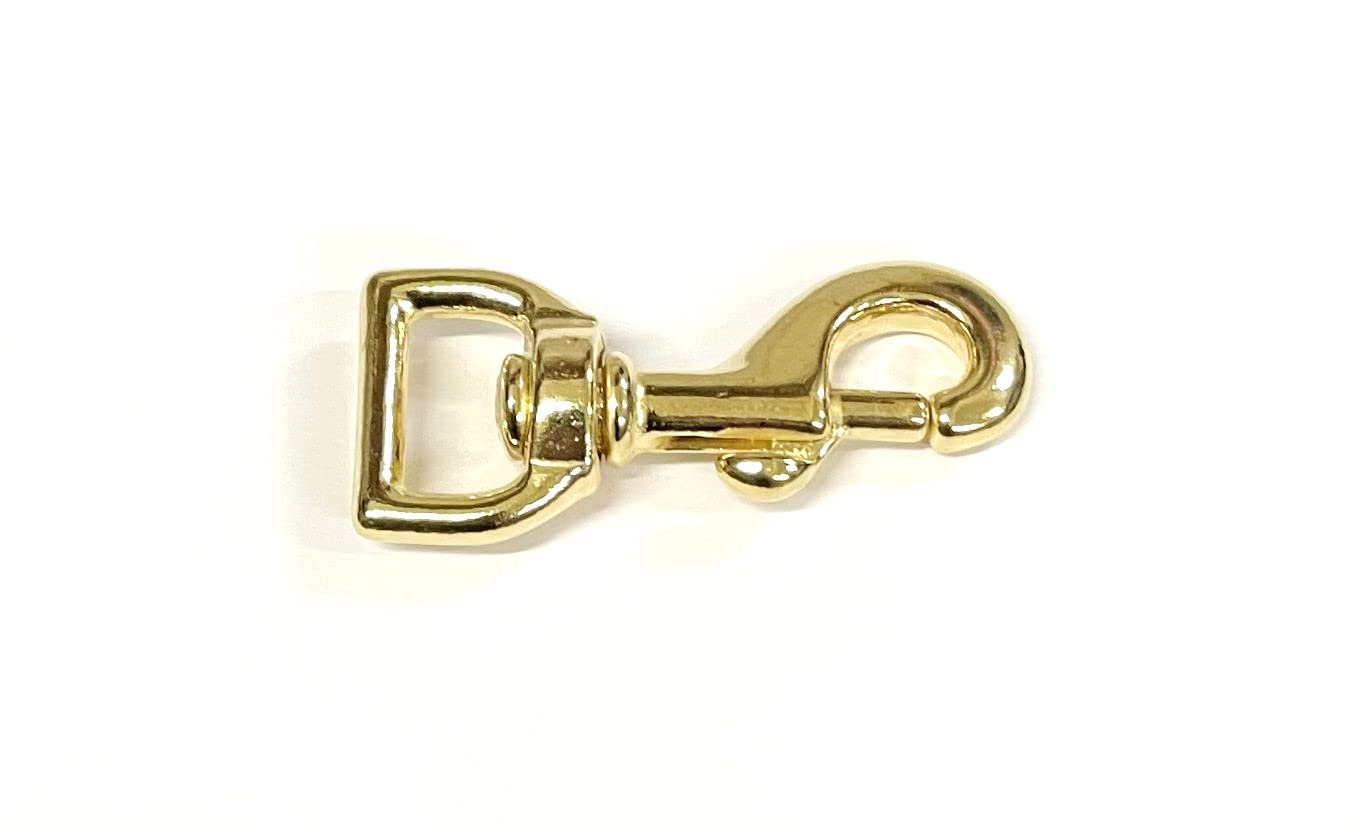 Church Products UK Solid Brass Swivel Trigger Hook/Clips Heavy Duty Square Ended x1 for 20mm Dog Leads, Webbings, Leather, Horse Reigns (20mm)