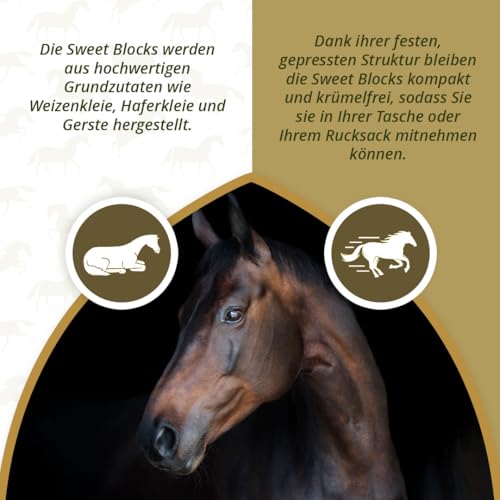 Excellent Horse Sweet Herbs Blocks - Leckerlis für Pferde - Zuckerfrei - Pferde - Kräutergeschmack - Brocken - Belohnung - 1 kg