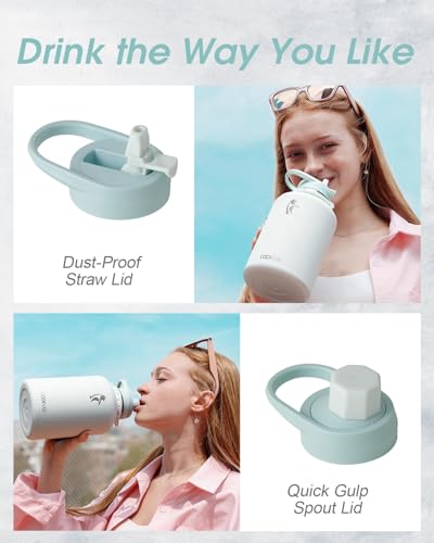 Image of Coolflask Half Gallon Water Bottle Insulated Stainless Steel with Strap