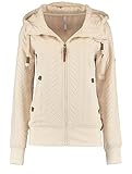 Frontreißverschluss Hailys Damen Sweatjacke Je44ssica strukturierte Kapuzenjacke NK-2110001-1 Beige L