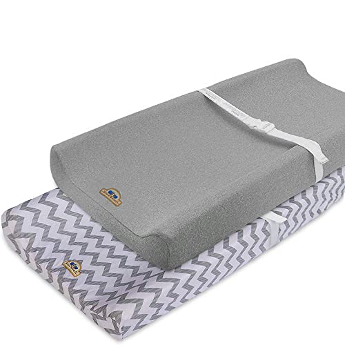Image of Super Soft and Stretchy Changing Pad Cover 2pk by BlueSnail (Pink+Gray)