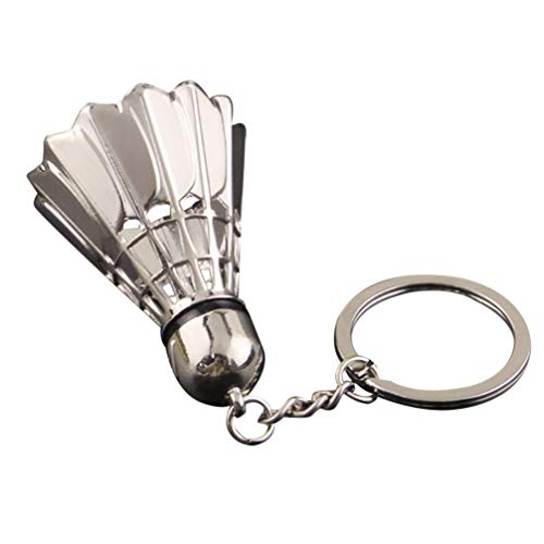 IMIKEYA Badminton Porte-Clés en Métal 3D Volant Pendentif Porte-Clés Charme Sac à Main Suspendu Ornement Bijoux pour Amateur de Sport Athlète Sportif Joueur Souvenir Cover