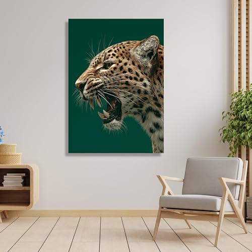 Affiche léopard féroce 70x110 cm sans cadre pour décoration murale
