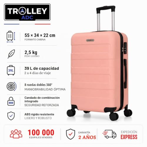 Maleta de Cabina 55x34x23 cm con 39 L y ABS Resistente 2