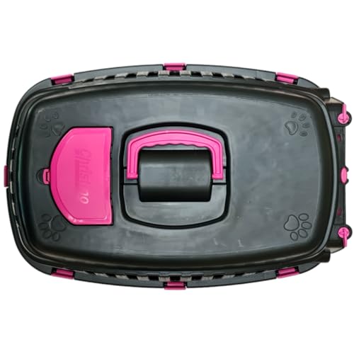 2x Caixa De Transporte Black Para Cães Gatos Coelhos Cahorro N2 Pet (RosaPreto)