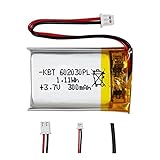 KBT 3.7V 300mAh Li-Polymer Battery: 602030 Lipo Rechargeable Lithium-ion Replacement Batteries with PH 1.25 JST Connector, PH2.0/2.54 JST Connector for Replacement