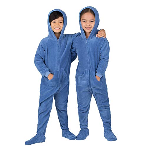 Footed Pajamas - Family Matching Sea Blue Hoodie Onesies For Boys, Girls, Men, Women And Pets - Adult - Medium (Fits 5'8-5'11") #TOP4