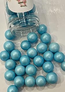 20mm Extra Large Shimmer Chocolate Balls Edible Cupcake Cake Topper Sprinkles (Light Blue)