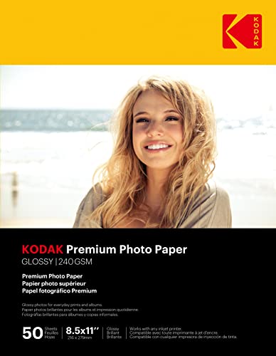 Kodak photo paper 8.5 x 11 glossy, 50 counts 66 lb -...