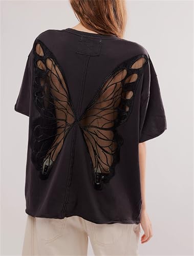 Women Y2k Embroidered Graphic Tees Preppy Teen Girls Short Sleeve Oversized Summer T-Shirt Coastal Beach Tops2