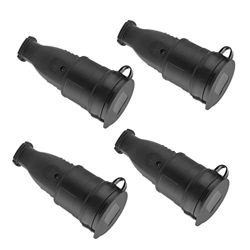 Schutzkontakt-Gummikupplung, ohne Kabel, nd langlebig Kann für 0.5-3cm² Kabel, 230V 16A, IP44 Schutzklasse spritzwassergeschützt und langlebig, 4 Stück Cover