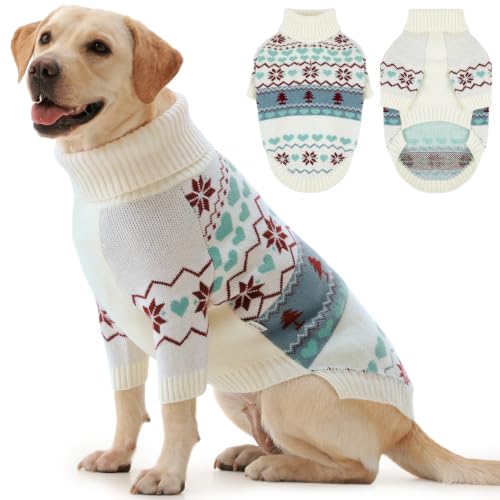 Image of XXL Dog Sweater for Large Dogs Christmas, Turtleneck Knit Pullover, 2XL