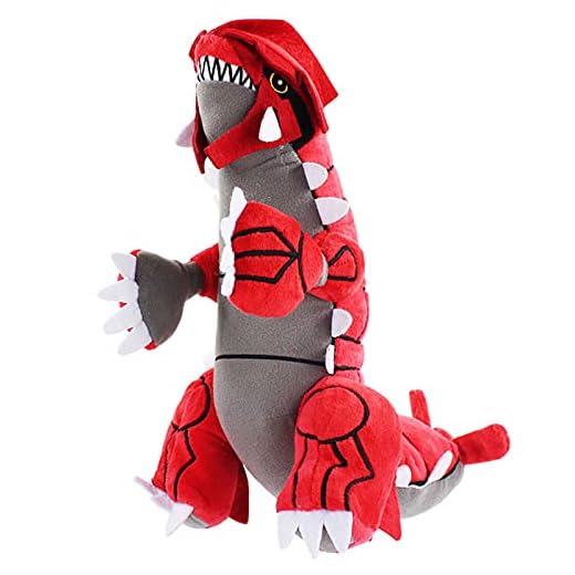 LIUXIYUANG 30 cm Groudon Anime Mega Anime figur fylld docka samlingsobjekt plysch mjuk leksak för barn