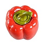 DIYEAH Barattolo in Ceramica Decorativo Forma di Peperoncino per Conservare Tè Spezie e Snack Contenitore Ermetico per Uso Domestico Piccolo e Portatile Design Elegante e Resistente al