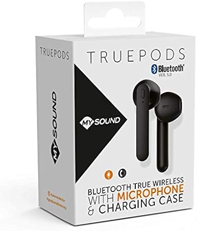 Mysound True Pods 5.0 Auricolare True Wireless con Bluetooth 5.0 e Base di  Ricarica, Nero : Amazon.it: Elettronica