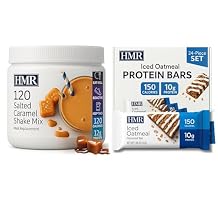 HMR 120 Salted Caramel Shake Powder 12 Servings With Iced Oatmeal Protein Bar 24 Count