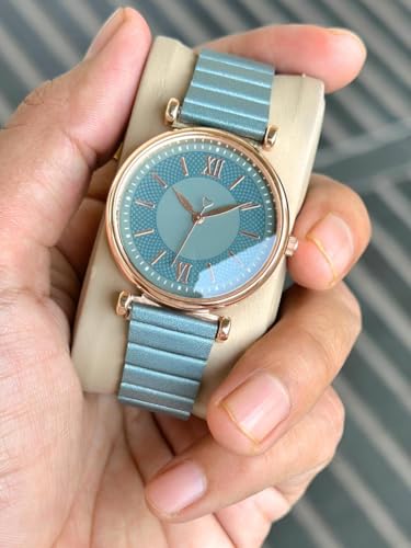 Image of EVRGLOW Analogue Wrist Watches for Women's Luxury Dial with Roman Marker Round Dial Stainless Steel Watch